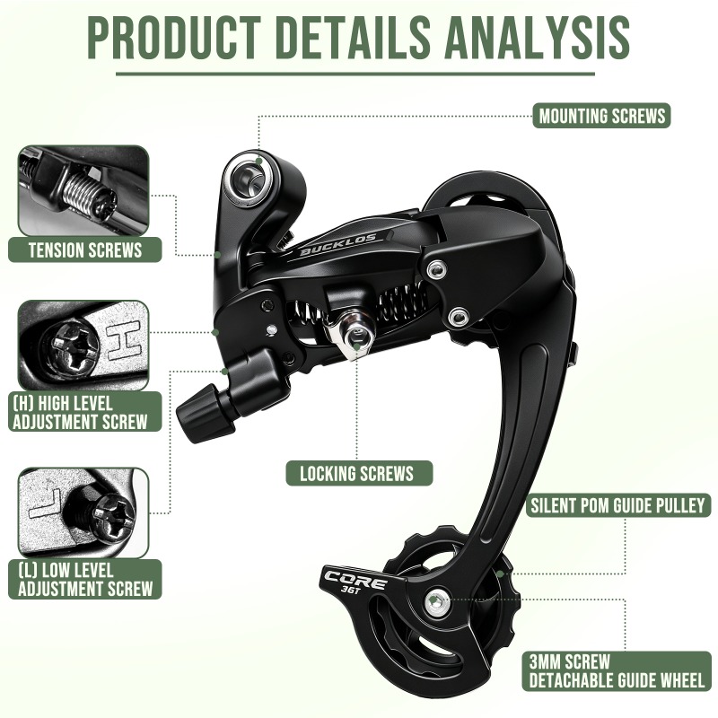 BUCKLOS 10 Speed MTB Rear Dera - Cycling Gear Stand recension och pris
