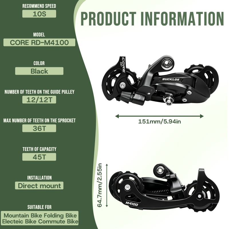 BUCKLOS 10 Speed MTB Rear Dera - Cycling Gear Stand recension och pris