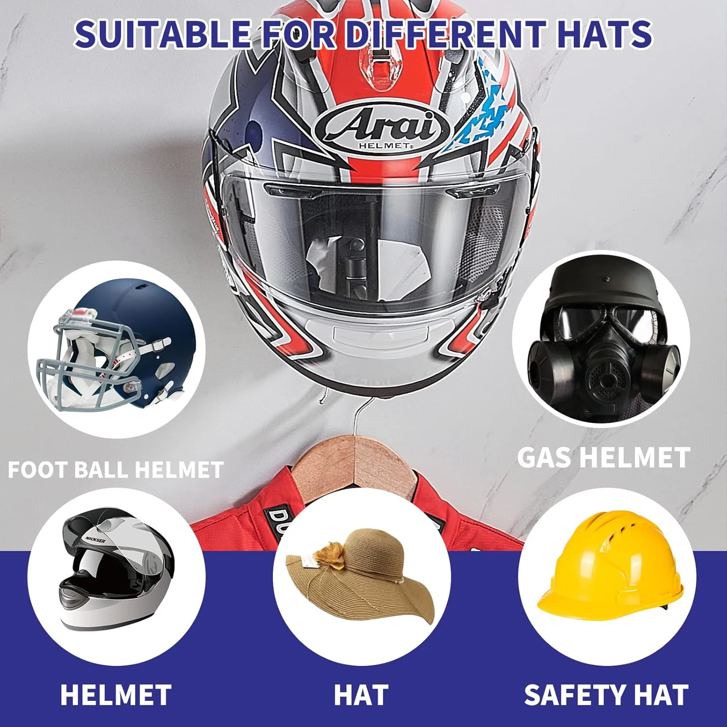 Motorcycle Helmet Rack Wall Mo - Cycling Gear Wall Hanger recension och pris