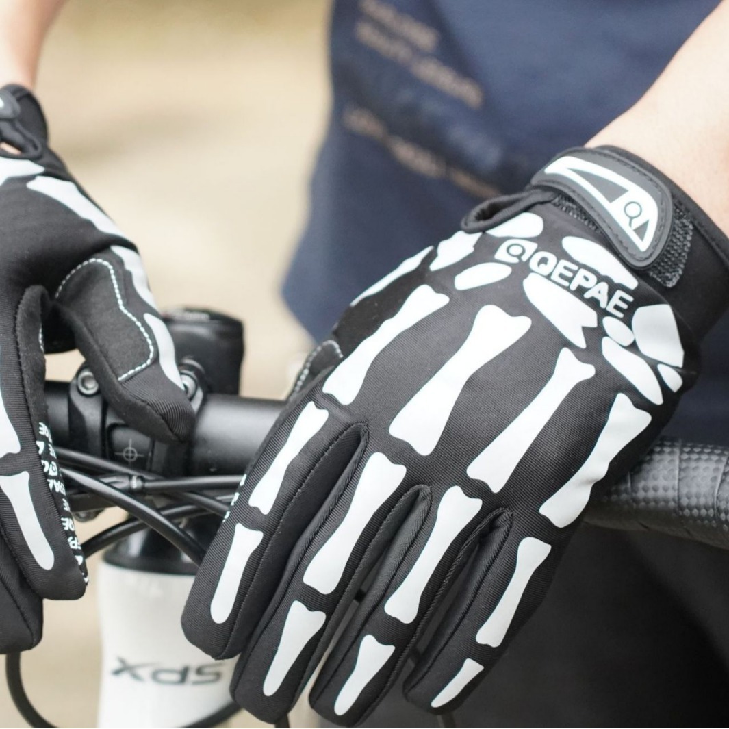 1Pair Skeleton Bike Gloves Ful - Cycling Gear Gifts recension och pris