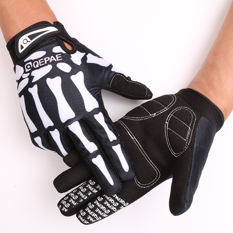 1Pair Skeleton Bike Gloves Ful - Cycling Gear Gifts recension och pris